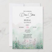 Mauve und Mint Meadow Brautparty Einladung (Vorderseite)