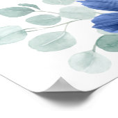 Mauve und Navy Blue Flowers Hochzeitstabelle Poster (Ecke)