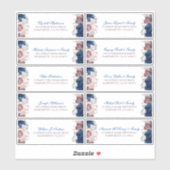 Mauve und Navy Blue Guest Names Address Labels (Blatt)
