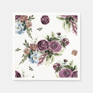 Mauve und Olive Vintage Napkins Serviette