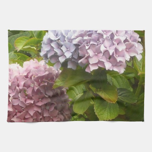 Mauve und Pink Hydrangeas Geschirrtuch (Horizontal)