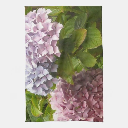 Mauve und Pink Hydrangeas Geschirrtuch (Vertikal)