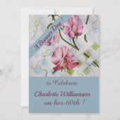 Mauve und Pink Wasserfarbe Blumengeburt Einladung (Vorderseite)