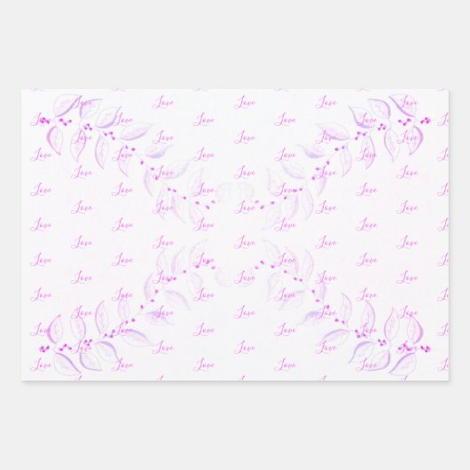 Mauve- und Rosa-Papiertücher Geschenkpapier Set (Vorderseite 3)