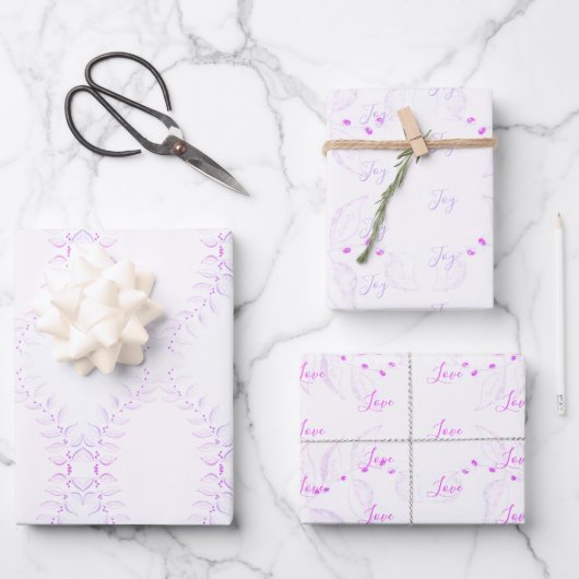 Mauve- und Rosa-Papiertücher Geschenkpapier Set (Vorderseite)