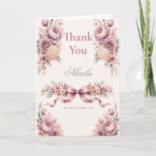 Mauve und Roségold Sweet Sixteen Dankeskarte