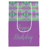 Mauve und Türkis Mittlere Geschenktüte (Rückseite)