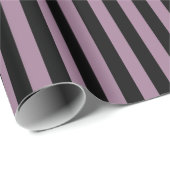 Mauve und Vintages schwarzes Streifenmuster Geschenkpapier (Rolleneckpunkt)