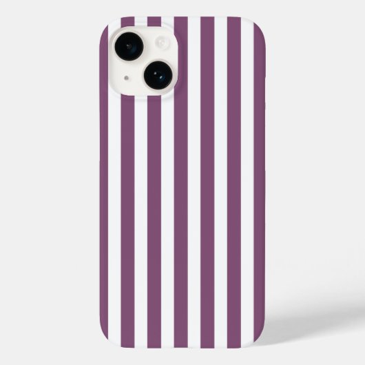 Mauve und weiße Streifen Case-Mate iPhone Hülle (Rückseite)