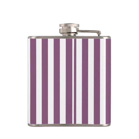 Mauve und weiße Streifen Flachmann (Rückseite)