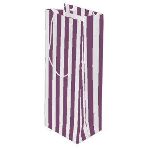 Mauve und weiße Streifen Geschenktüte Für Weinflaschen