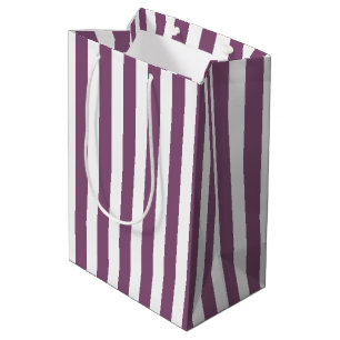 Mauve und weiße Streifen Mittlere Geschenktüte