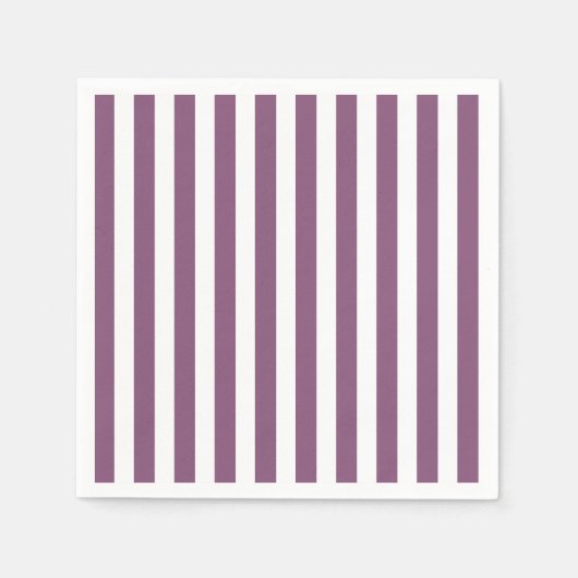 Mauve und weiße Streifen Serviette (Vorderseite)