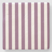 Mauve und weiße Streifen Steinuntersetzer (Vorderseite)