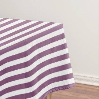 Mauve und weiße Streifen Tischdecke