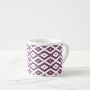 Mauve und weißes Diamantmuster Espressotasse
