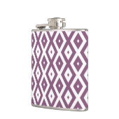 Mauve und weißes Diamantmuster Flachmann (Links)