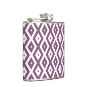 Mauve und weißes Diamantmuster Flachmann (Rechts)