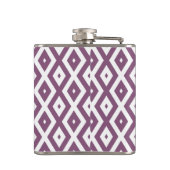 Mauve und weißes Diamantmuster Flachmann (Rückseite)