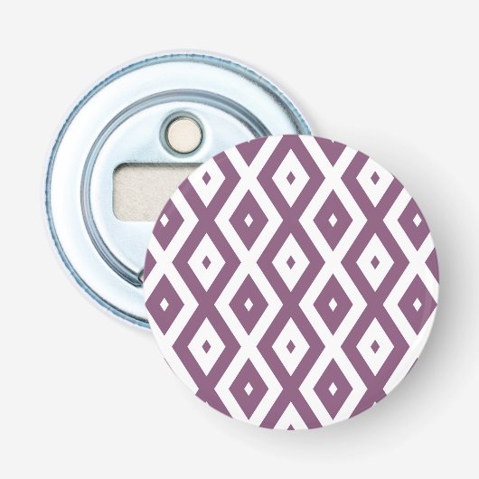 Mauve und weißes Diamantmuster Flaschenöffner (Vorderseite)