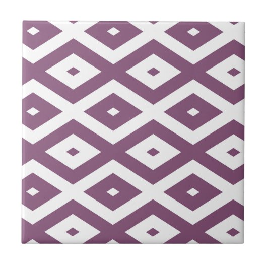 Mauve und weißes Diamantmuster Fliese (Vorderseite)