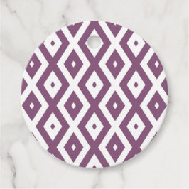 Mauve und weißes Diamantmuster Geschenkanhänger