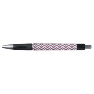 Mauve und weißes Diamantmuster Kugelschreiber