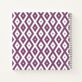 Mauve und weißes Diamantmuster Notizblock (Rückseite)