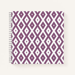 Mauve und weißes Diamantmuster Notizblock
