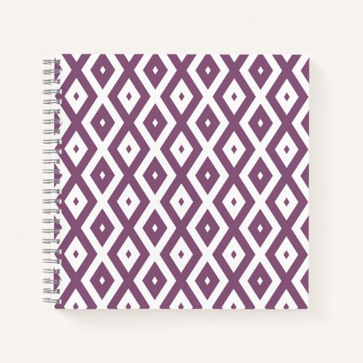 Mauve und weißes Diamantmuster Notizblock (Vorderseite)