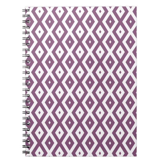 Mauve und weißes Diamantmuster Notizblock (Vorderseite)