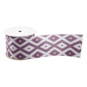 Mauve und weißes Diamantmuster Satinband