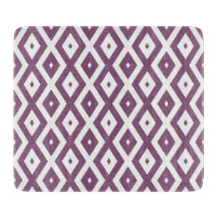 Mauve und weißes Diamantmuster Schneidebrett