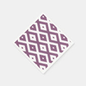 Mauve und weißes Diamantmuster Serviette (Ecke)