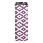 Mauve und weißes Diamantmuster Thermosbecher (Rückseite)