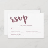 Mauve und White Typografy Wedding Rsvp Response (Vorne/Hinten)