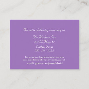 Mauve- und White-Wedding-Karten Begleitkarte