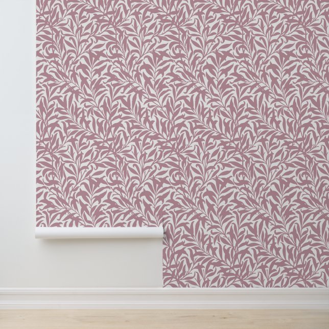 Mauve und White Willow Bough Tapete (Anwendung)