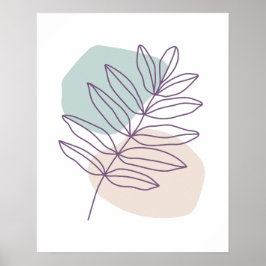 Mauve Verließ mit Minimalistischem Grün & Braun Kr Poster