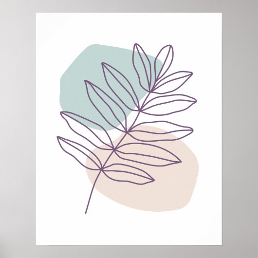 Mauve Verließ mit Minimalistischem Grün & Braun Kr Poster (Vorne)