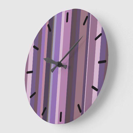 Mauve vertical stripes große wanduhr (Winkel)