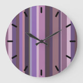 Mauve vertical stripes große wanduhr (Vorderseite)