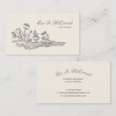 Mauve Vintag Blume Custom Business Card v1 Visitenkarte (Vorne/Hinten)