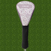 Mauve Vintages botanisches Muster Golf Headcover
