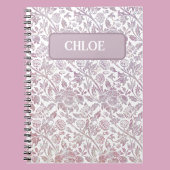 Mauve Vintages botanisches Muster Notizblock