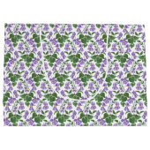 Mauve Violets Blumenmuster Große Geschenktasche Geschenktüte (Rückseite)