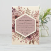 Mauve-Wald-Blütenhochzeit Einladung (Stehend Vorderseite)