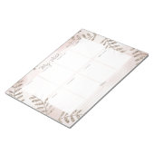 Mauve Watercolor Champagne Glitzer Weekly Planner Notizblock (angewinkelt)