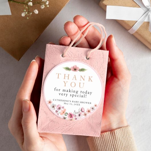 Mauve Watercolor Floral Danke Sticker - Dusty