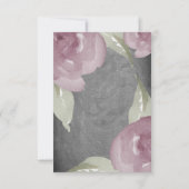 Mauve Watercolor Floral und Chalkboard Save The Date (Rückseite)